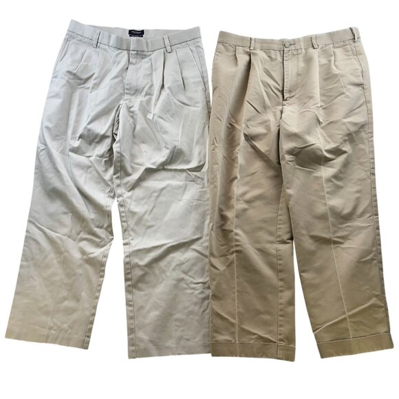 Dockers Men Pants Size 35x30 D4 D3 Lot Of Two Khaki Chino Straight Frayed Hems - Picture 1 of 16